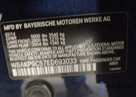 2014 BMW 550I xDrive из США, поврежденный, VIN WBAKP9C57ED693033